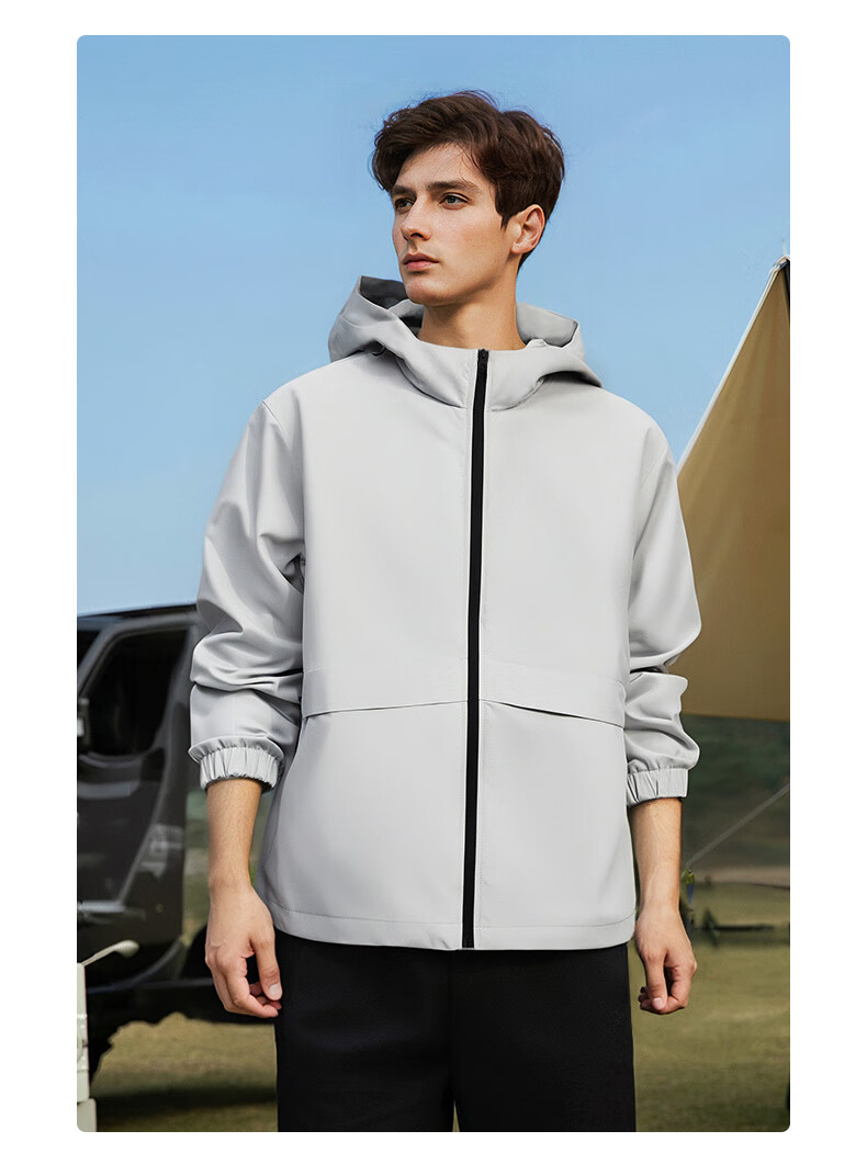 JEEP SPIRIT Men's Autumn Outdoor Fishing Three-Proof Riding Jacket Wrinkle-Resistant Durable Waterproof Sports Jacket 4