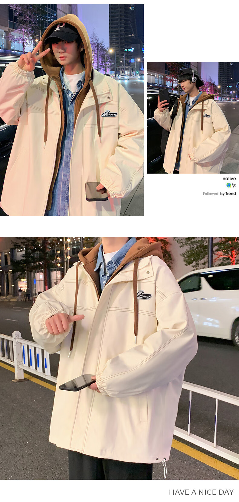 Foss Phil Corduroy Jacket for Men, Autumn And Winter American Casual Retro Loose Versatile Workwear Coat, 2516 Coffee Color, Size M 3