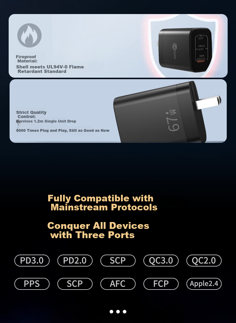 Lenovo Lai Ku 67W GaN Charger Set with Type-C Multi-Port PD Fast Charging Head Compatible with Laptops, IPhone 17, Huawei, Xiaomi 10
