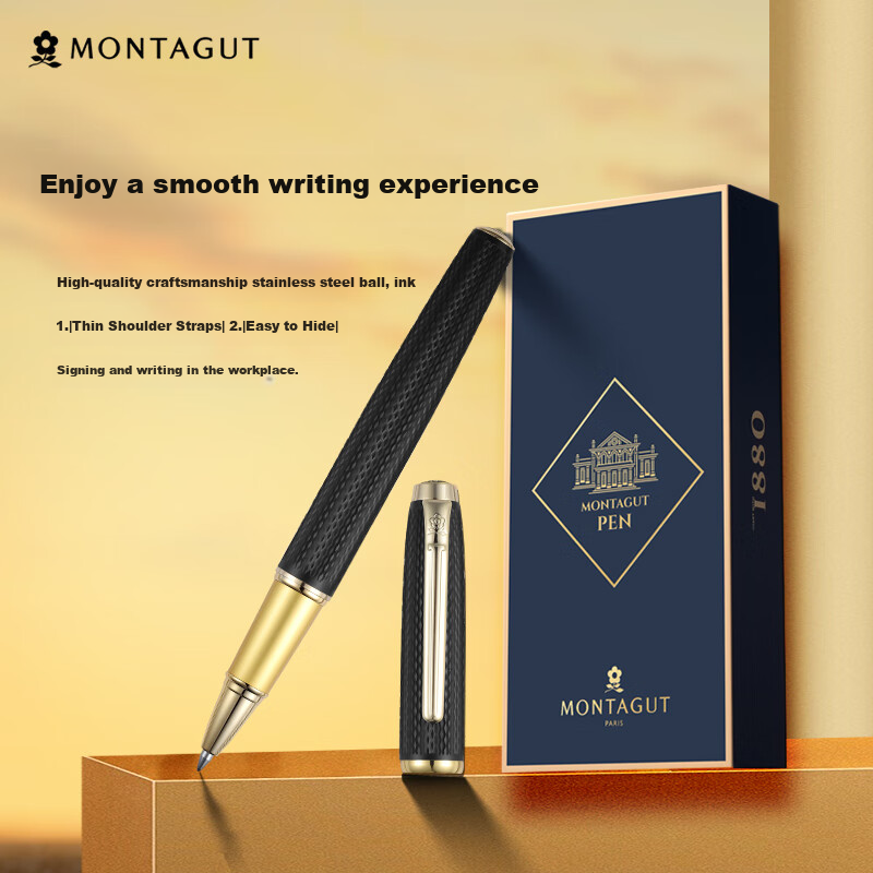 MONTAGUT [Best-Selling Product] Ballpoint Pen Business Gift Daily Writing for Men And Women Office Signature Pen Losate Series Brushed Black