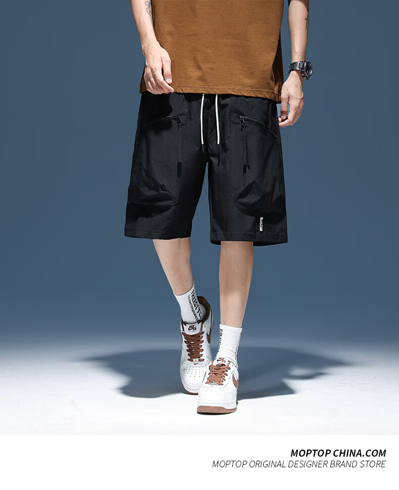 MMOPTOP American-Style Ice Silk Multi-Pocket Cargo Shorts, Summer Men's Lightweight Quick-Dry Sports Shorts, MDK07 Army Green M 1