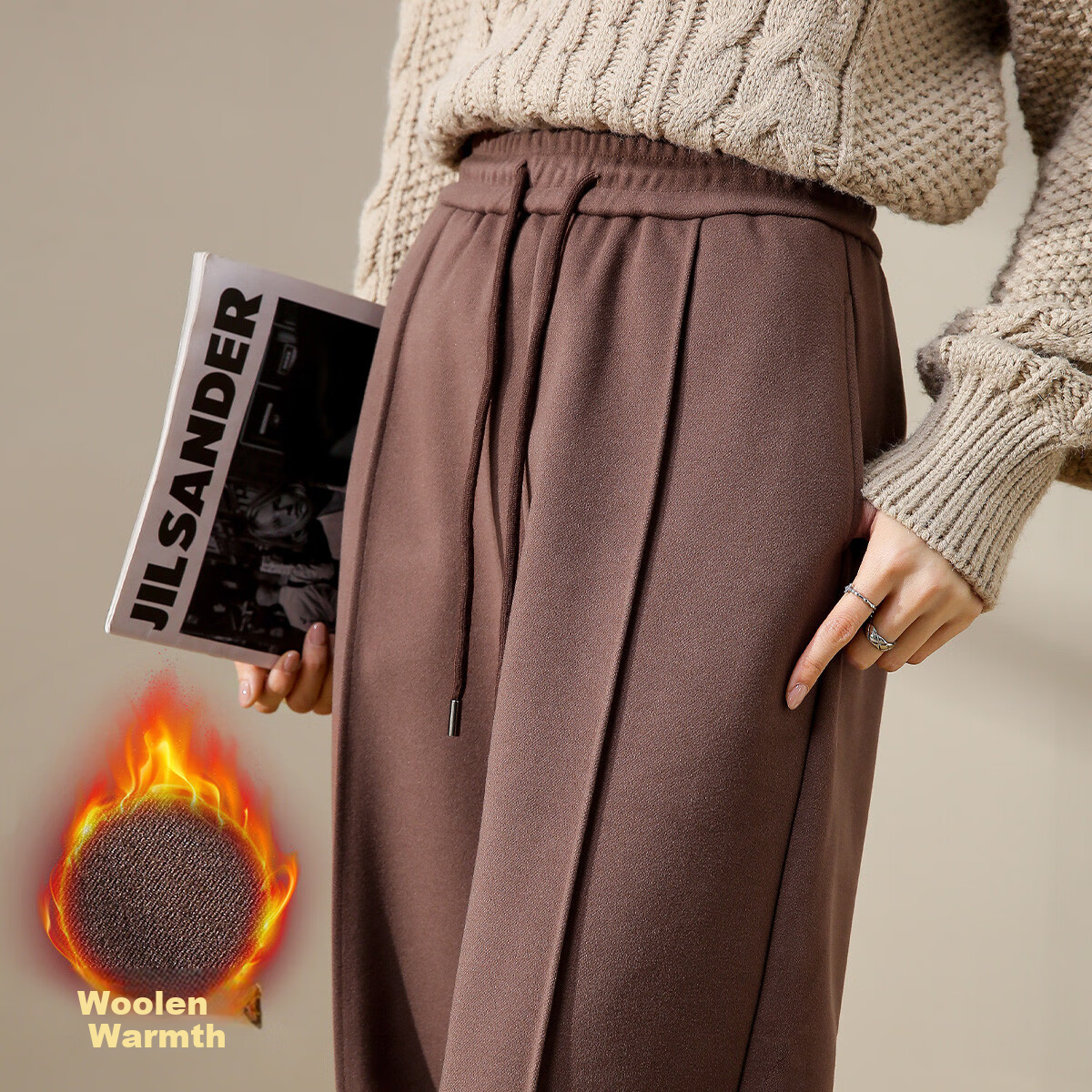 Dme [Mid-Rise Design to Make Legs Look Straight And Long] Relaxed Loose-Fitting Wide-Leg Pants, Soft And Skin-Friendly Glutinous Rice Pants