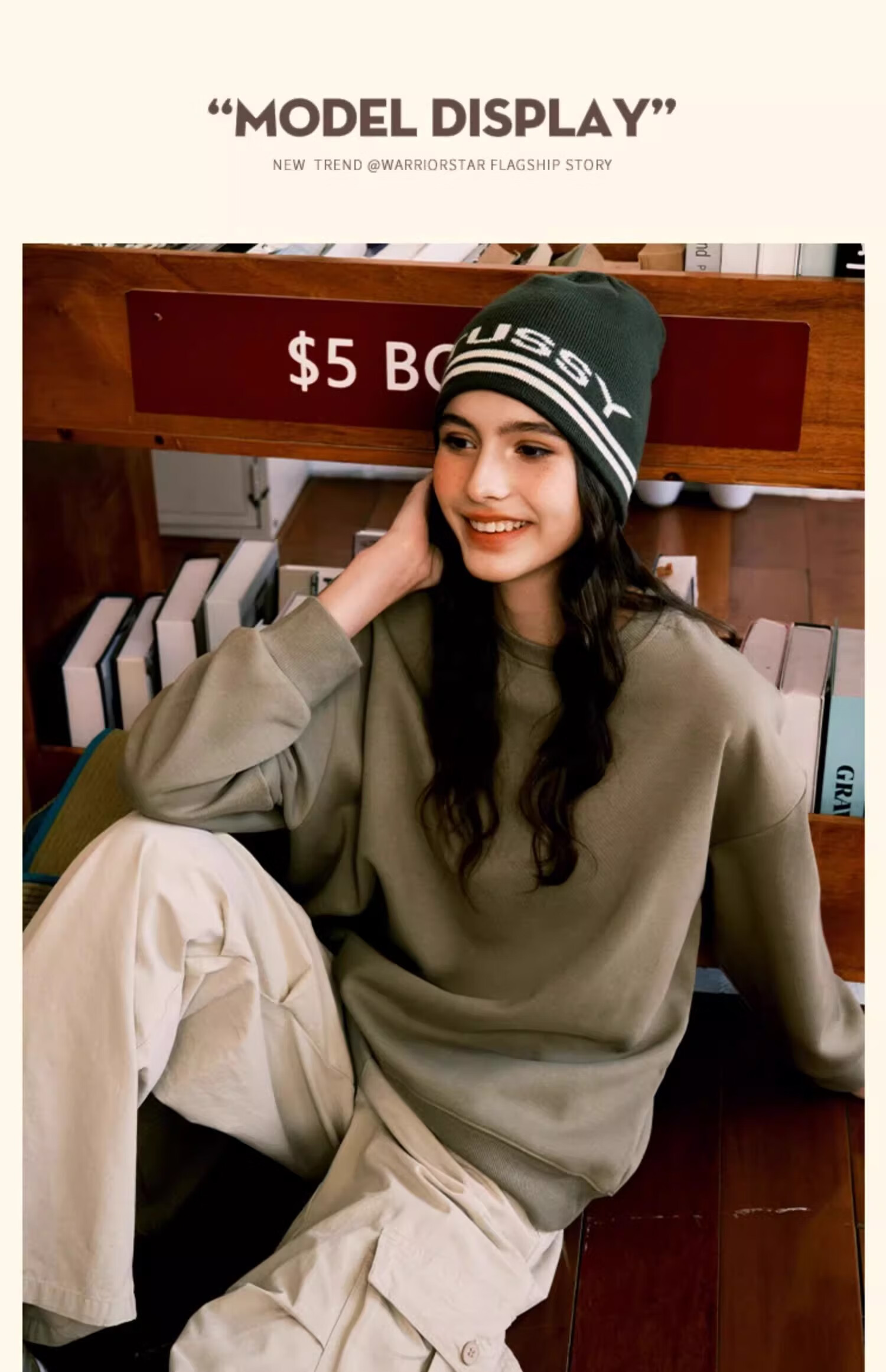 Warrior Women's Crew Neck Sweatshirt 2026 New Spring Autumn Fashion Petite Stylish Hoodless Loose Long Sleeve Top Jacket 6
