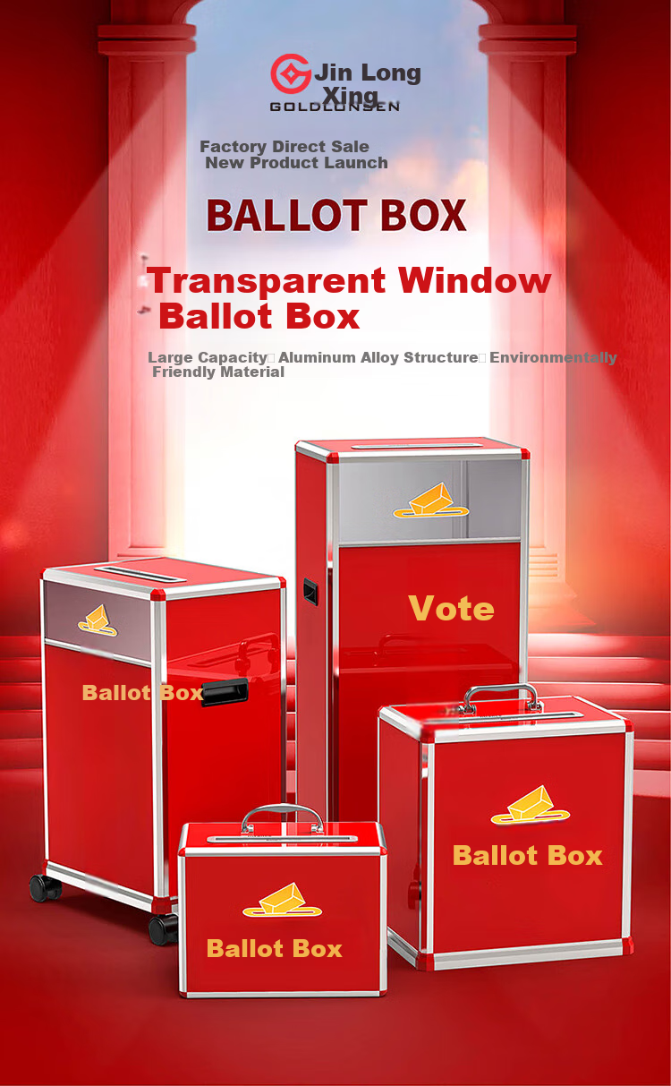 Jinlongxing Party Member Meeting Company KT Election Voting Box, Aluminum Alloy Voting Box, Ballot Box, Voting Box, Ballot Collection Box, Election Box, Large Aluminum Detachable B097, Red 1