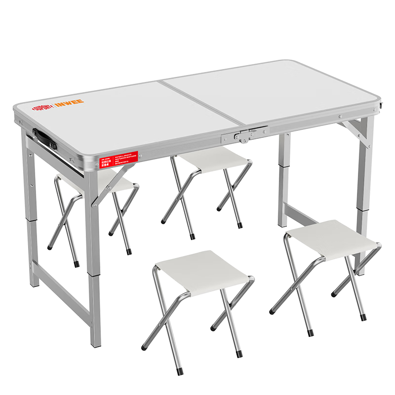 DU PONT Outdoor Folding Table Portable Camping Advertising Stall Simple Household Thickened Aluminum Alloy Table and Chair Set