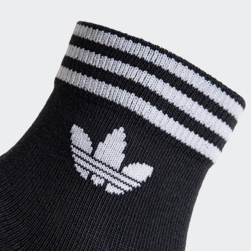 Adidas Trefoil Series, Unisex ORI TREF ANK 3P, Three-Pair Pack Socks, KA9263, Black, Size S 2