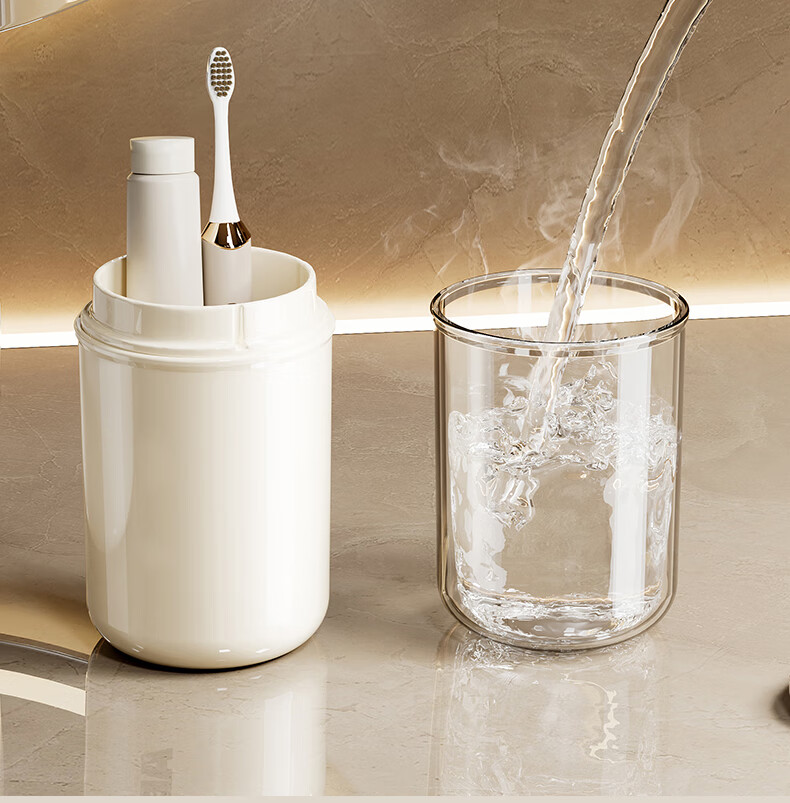 Zhongbaotang Portable Travel Toiletry Cup, Toothbrush Holder, Mouthwash Cup, Toothbrush Storage Box, Essential for Travel, Leak-Proof Design, Must-Have for Business Trips, Student Dormitory, Family Outings 1