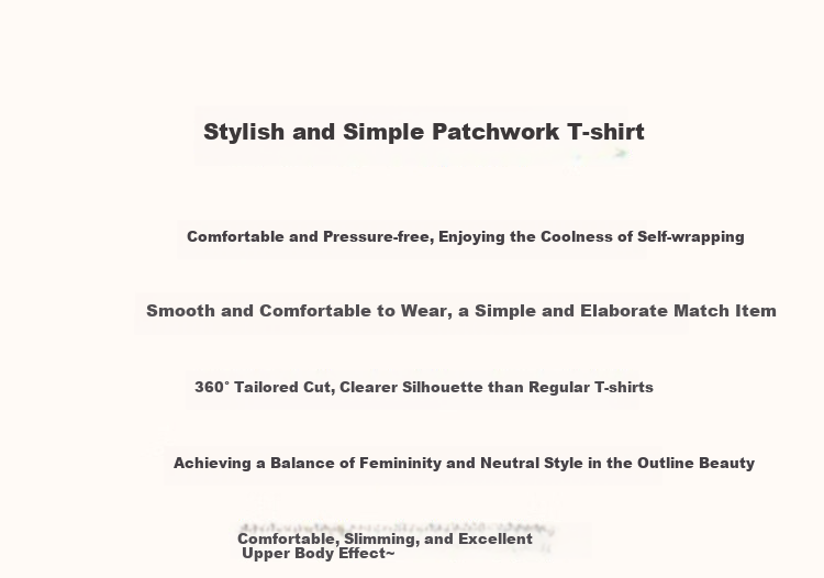Dme Colorblock Cotton-Spandex Knit Women's T-Shirt Spring Summer Geometric Patchwork Short Sleeve Tee 1