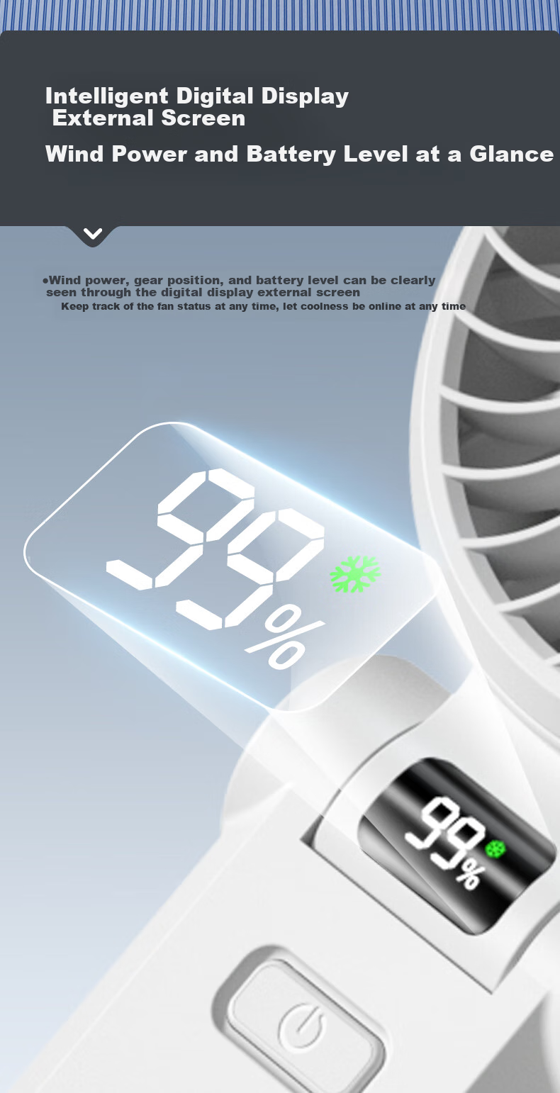 JD Original Fengbao Mini Handheld High-Speed Air Blaster, Portable Turbine Electric Fan, Neck-Hanging Fan, Rechargeable Personal Outdoor Cooling Device with Strong Airflow for Hot Weather 7
