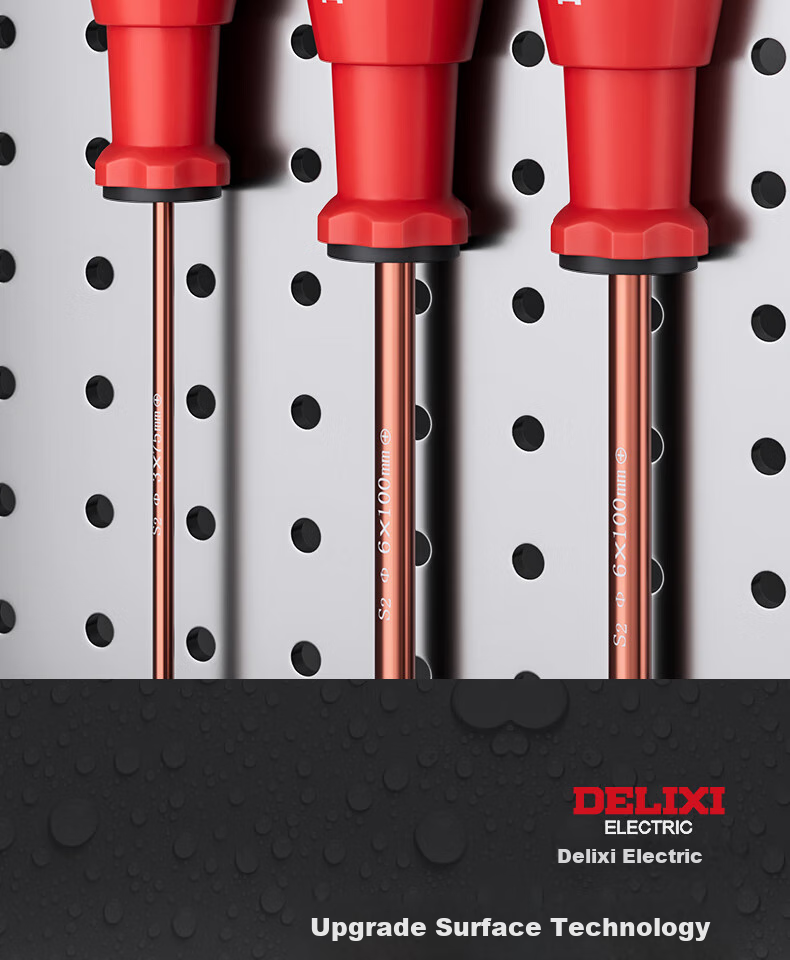 DELIXI ELECTRIC S2 Screwdriver Set, Phillips And Flathead Strong Magnetic Screwdriver S2 Screwdriver Φ6 Series [Six-Piece Set] 16