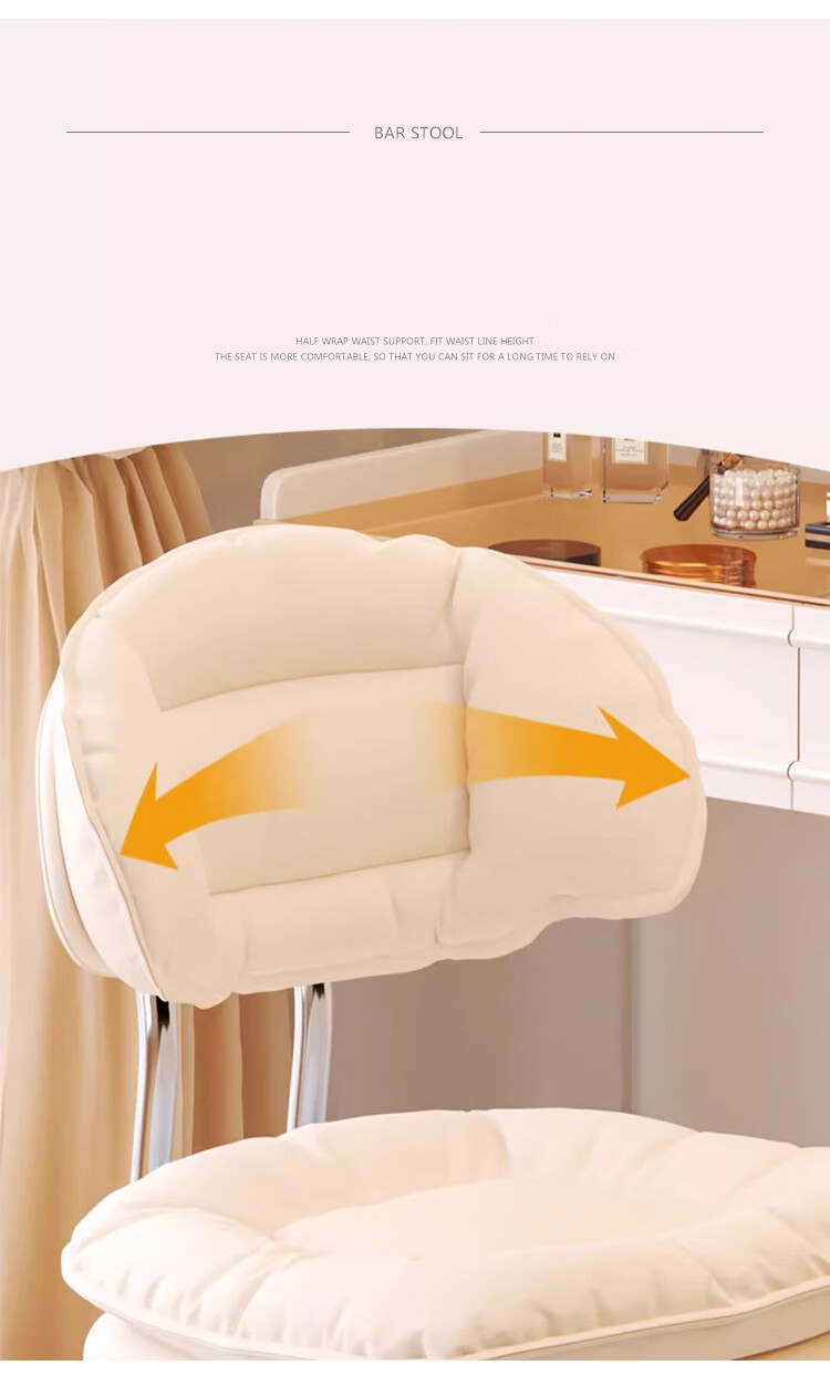 Huakaizhi Xing Stool Bar Chair Home Use Adjustable Height Swivel Chair Beauty Stool with Backrest And Wheels BY665 White 10