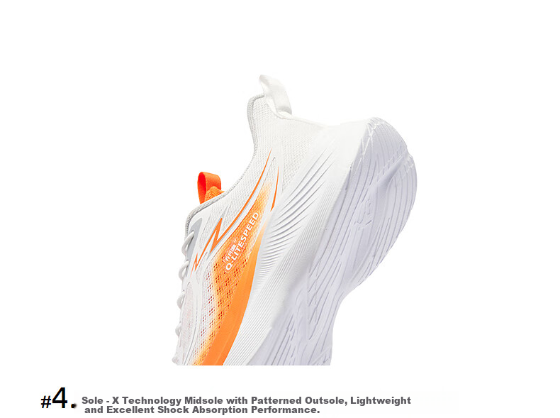 QIAODAN Children's Unisex Running Shoes, Big Kids Summer Sports Shoes, Cool Children's Sneakers, QIAODAN White/sun Orange, Size 37 18