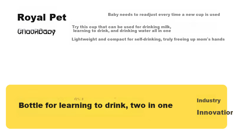 Huangchong Good Suction Learning Cup for Babies over One Year Old with Straw, Milk Bottle, Anti-Choking Direct Drinking Cup, 330ml 2