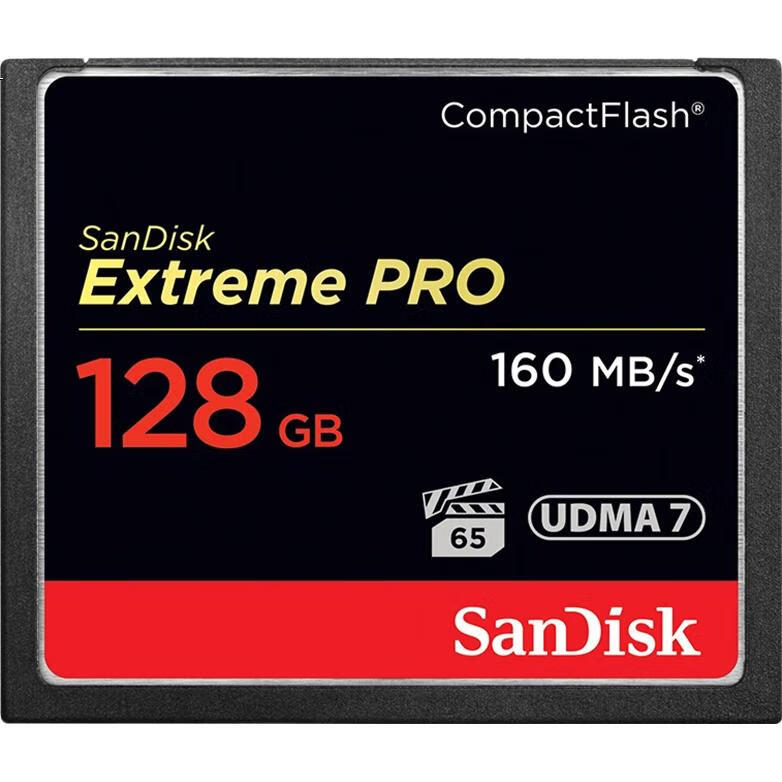 Карта памяти SanDisk Extreme PRO CompactFlash, 128 ГБ, скорость чтения 160 МБ/с, скорость записи 150 МБ/с