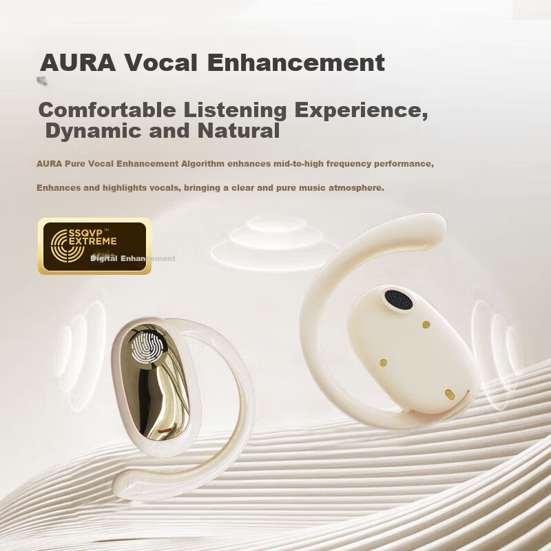 EARISE 2026 New Genuine Noise-Cancelling Open-Bone Conduction Wireless Bluetooth Headphones, Sports Ear-Hook Style, Ultra-Long Battery Life, Universal for Mobile Phones, JS918 Skin Color Smart Wearable Device