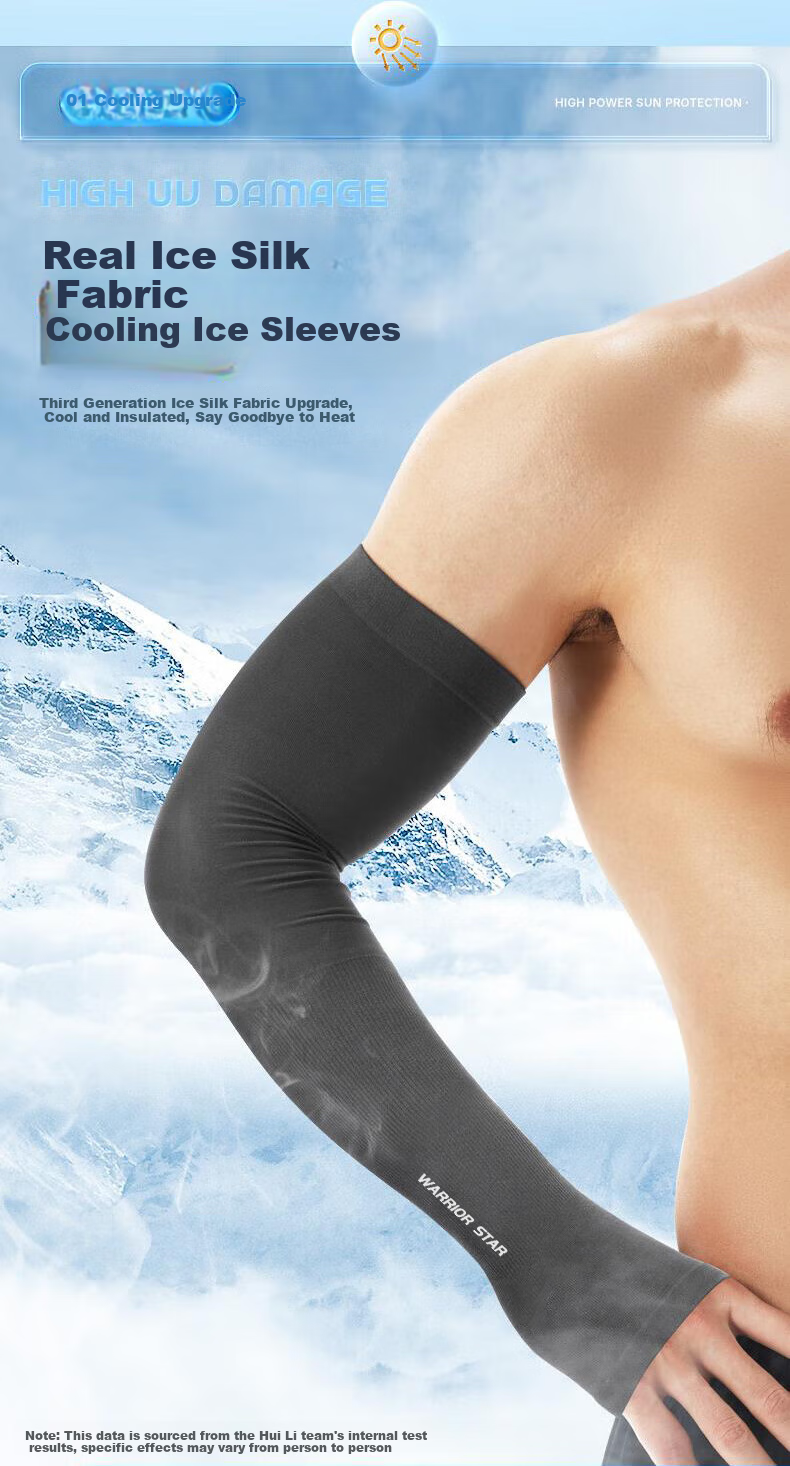 Huili Summer Sun Protection Arm Sleeves, Ice Silk Thin Breathable Outdoor Driving Cycling Unisex UV Protection Ice Sleeves Hand Sleeves 4