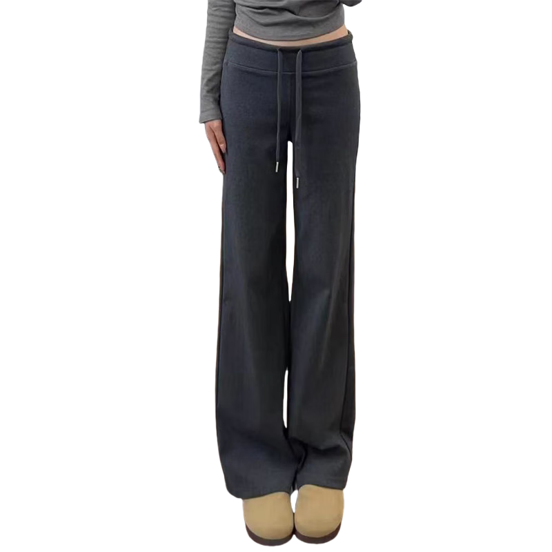 Langsha Women's Draped Wide-Leg Pants 2026 Spring New High-Waist Casual Loose Sports Slim Straight Sweatpants