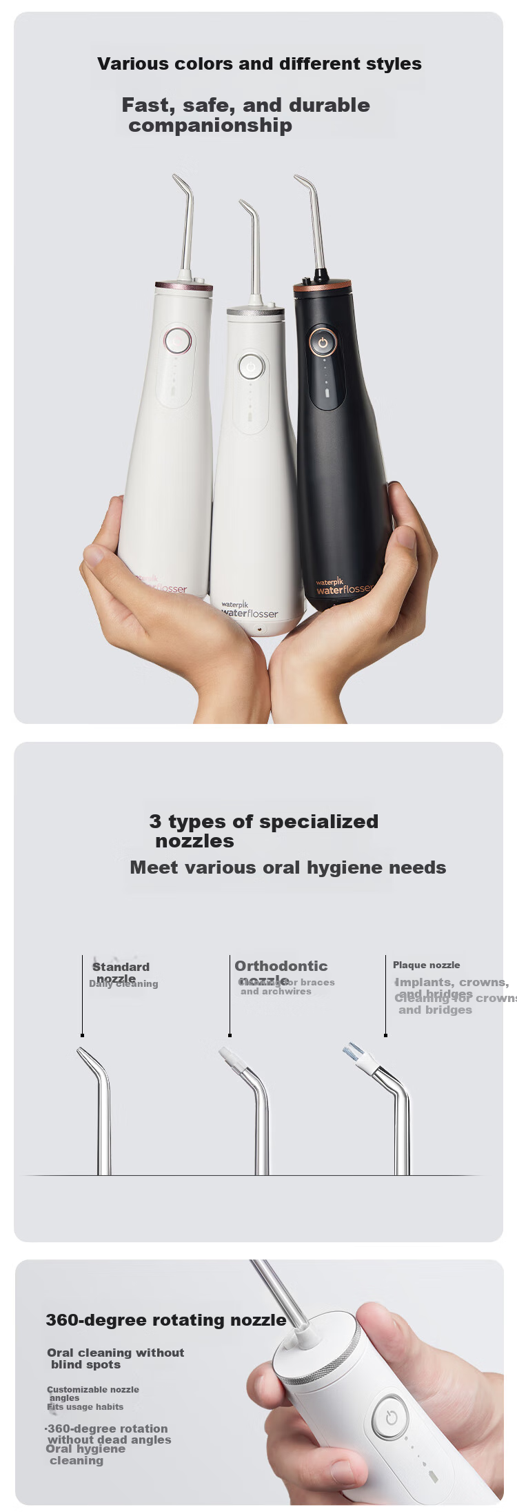 WaterPik Oral Irrigator GS10PRO-12 Clean White Gift Box [Professional Orthodontics] Dental Water Flosser And Cleaner, Birthday And New Year Gift 5