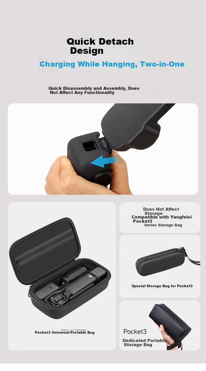 YOUFES Compatible Gimbal Protective Case for DJI Pocket 3, Lens And Screen Protector for Insta360 Pocket Camera, DJI Osmo Accessory, Gimbal Cover with Velvet Protection, Anti-Scratch And Drop-Resistant 7