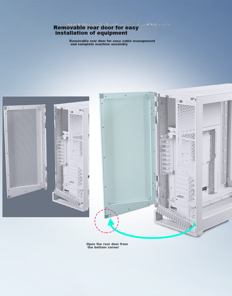 PHANTEKS NV7 White Panoramic View, Pillarless Panoramic Case (Replaceable I/O Ports, Supports 3x360 Water Cooling, ARGB Dual Long Graphics Cards, Dual Channel Light Control) 23