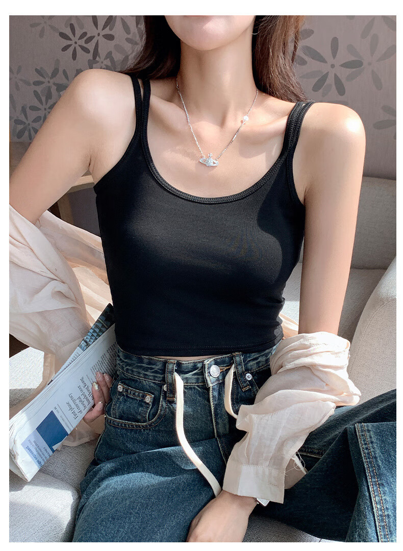 Langsha White Camisole Vest Women 2026 New Versatile Backless Slim Sleeveless Top 19