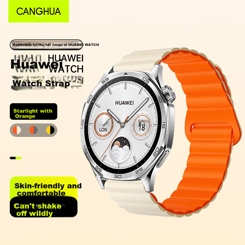CangHua Compatible with Huawei Watch Straps GT7/7Pro/GT6/6Pro/GT5/5Pro/GT4/GT3/Watch6/6Pro/5/4Pro/3 Magnetic Silicone Loop Strap