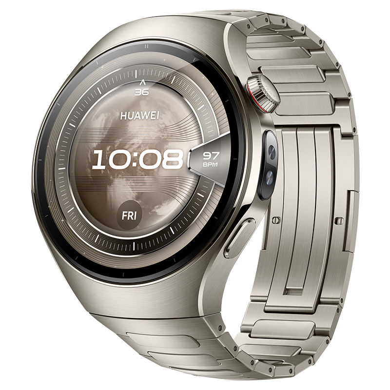 Weiqiantu [Official Same Style] Compatible with Huawei Watch5 Titanium Metal Strap, Upgraded Anti-Scratch, Dedicated Curved Interface, 42mm Dial [Watch5 Exclusive] Titanium Silver