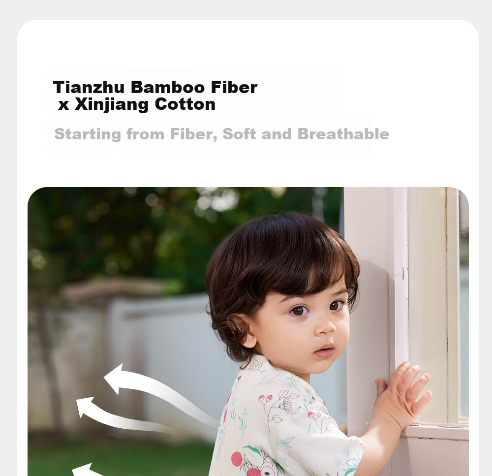 YEEHOO Baby Clothes Summer Bamboo Fiber Breathable Short-Sleeve Romper Bodysuit for Boys And Girls 3
