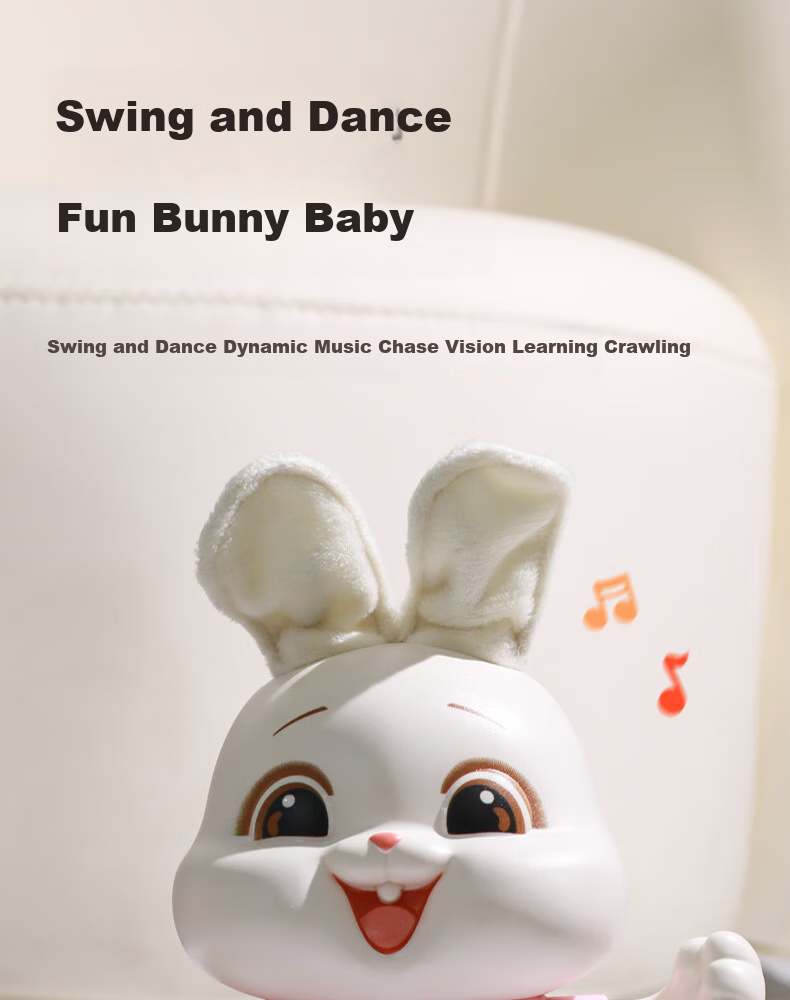 Dimoarch Electric Singing And Dancing Rabbit Toy for Babies, Educational Head-Lifting Practice Training Electric Toy for Infants And Childre 1