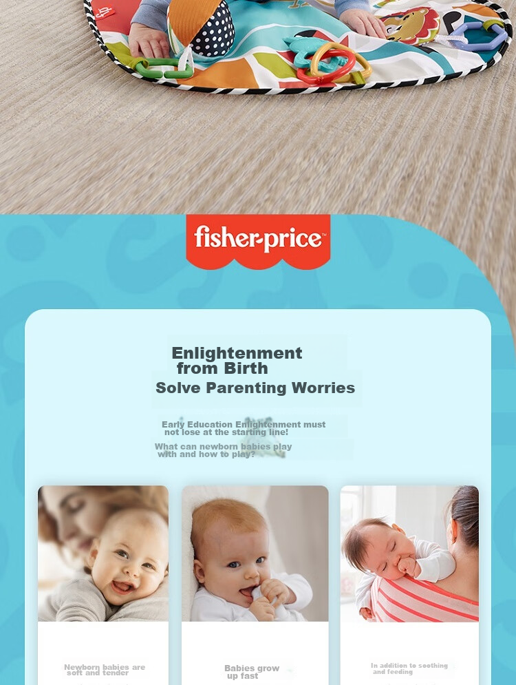 Fisher-Price Newborn Welcome Gift Toy, Birthday Present - Upgraded Colorful Piano Fitness Machine HXV97 2