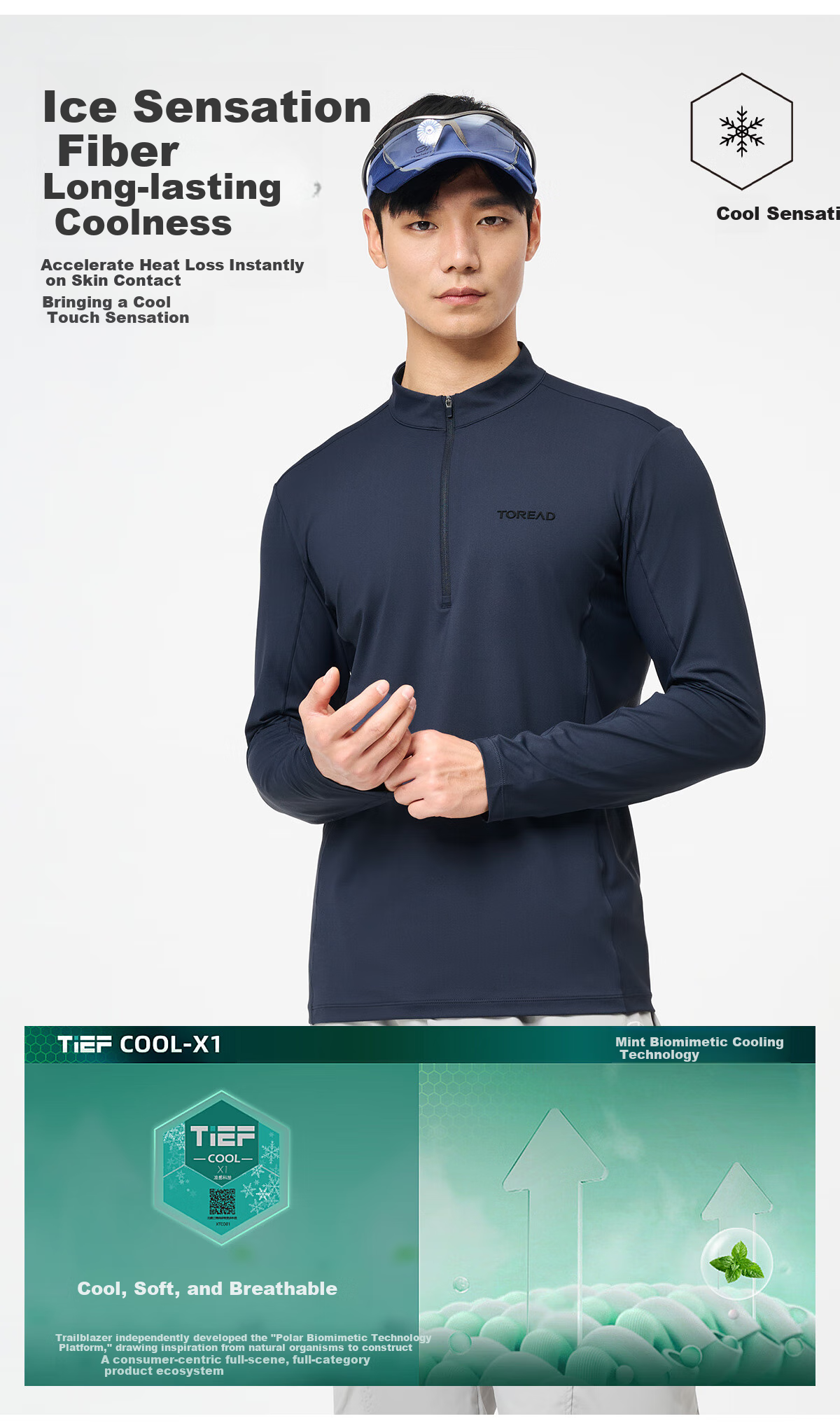 TOREAD Long-Sleeve T-Shirt, Spring And Summer Outdoor Sports Men's Functional Top, Breathable Thin Undershirt, TAJJCN81810 3