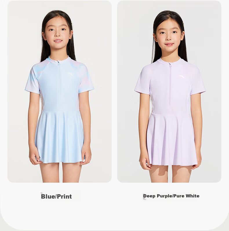 ANTA Children's Swimsuit, One-Piece Swimwear for Girls, Professional Training Swimwear for Kids, Students And Toddlers, Sun Protection, Chlorine-Resistant, Quick-Drying Swimwear 10