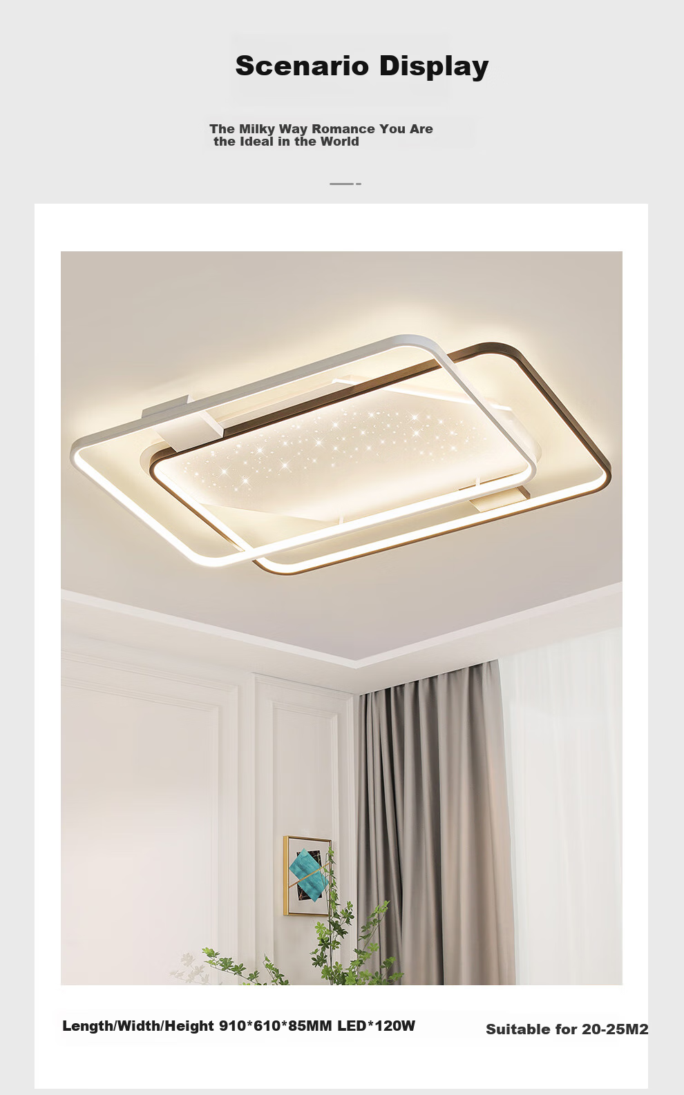 NVC Living Room Ceiling Light Set, Modern Zhongshan Simple Nordic Creative Starry Atmosphere Starlight Shower with Installation Included 8