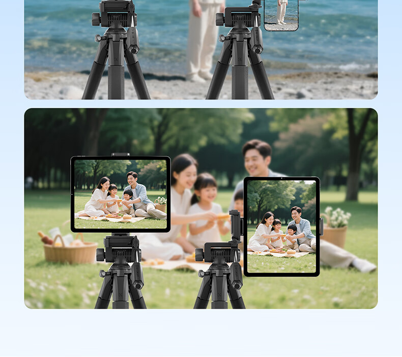 Zhuoer KF126 Camera Tripod, Live Streaming Stand, Tripod, Phone Mount, Multifunctional Photography, Mirrorless Camera Shooting, Suitable for Canon, Sony, Fuji, Nikon, Floor-Standing Portable Outdoor 19