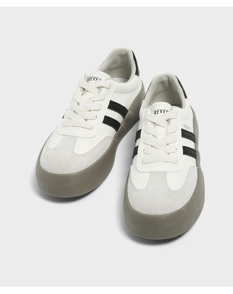 FOREVER21 Thick-Soled Genuine Leather Training Shoes for Women, 2025 New Autumn Style, Breathable Versatile Classic Retro Casual Sneakers to Match Skirts 5