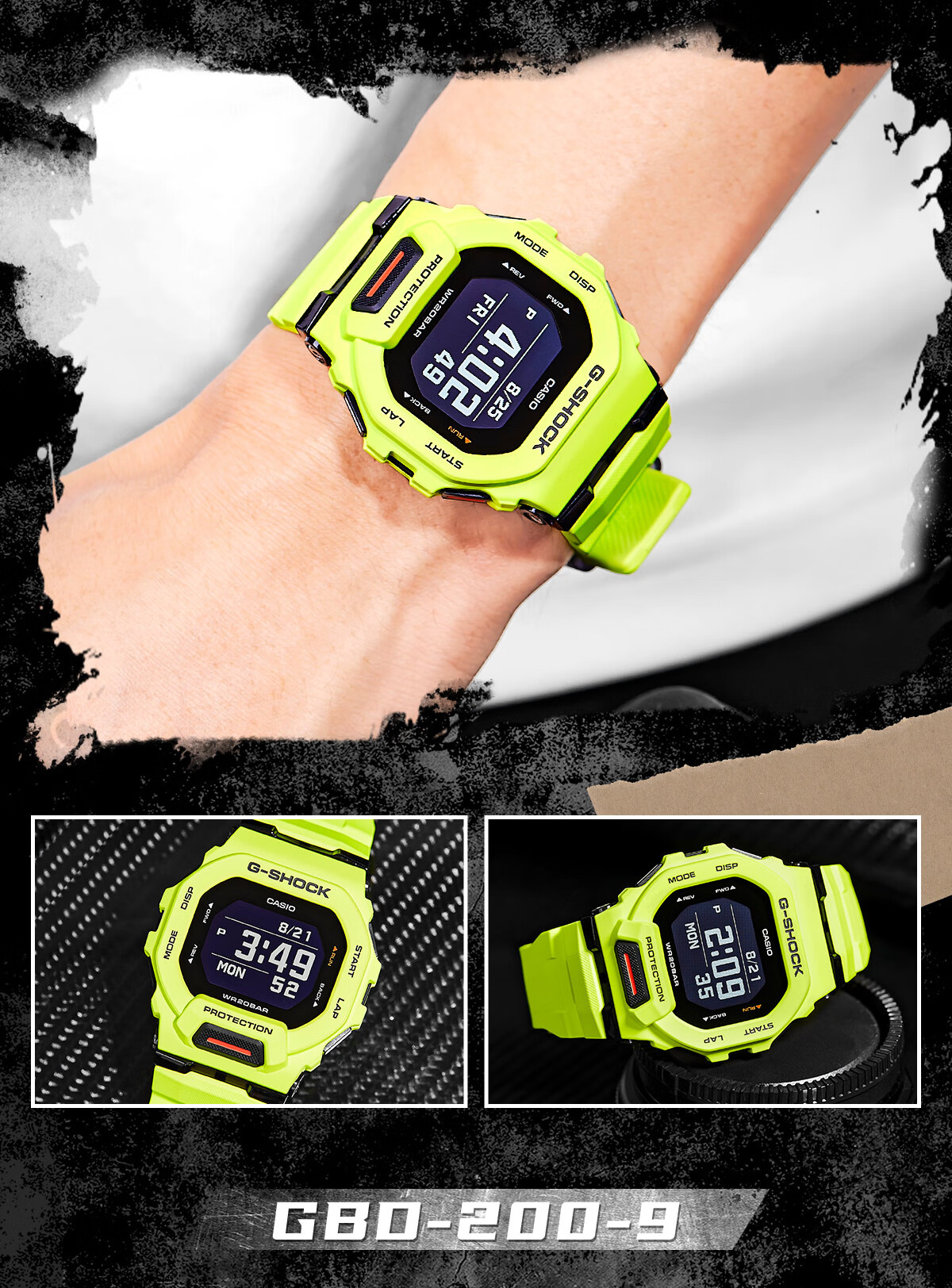CASIO G-SHOCK Men's Watch, Waterproof, Bluetooth, Multifunctional, Running Sports, Electronic Display, Valentine's Day Gift, GBD-200 7
