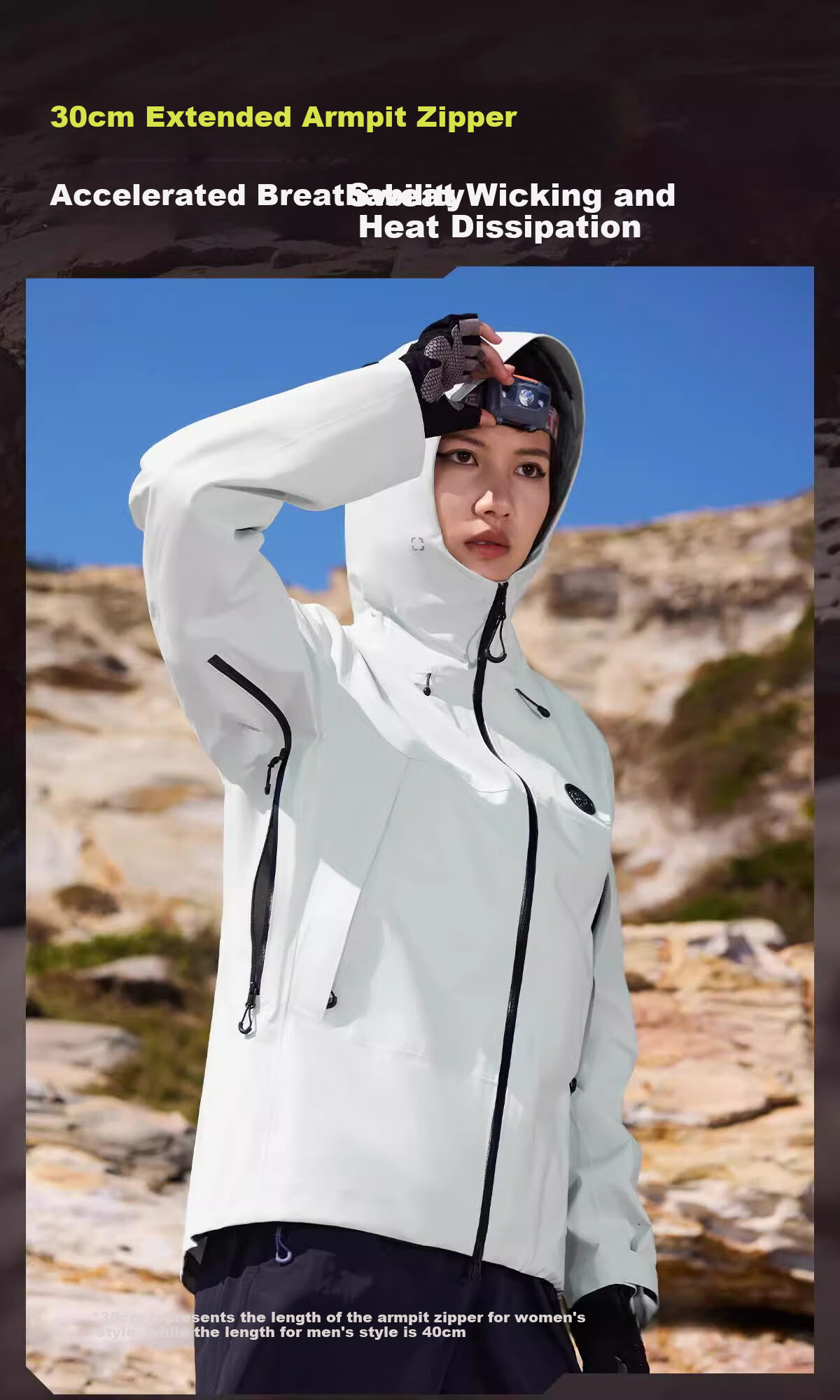 CAMEL Panda Outdoor 3L Hard Shell Single-Layer Waterproof Jacket, Multi-Functional Triple-Protection Mountaineering Suit, Heavy Rain-Resistant 8