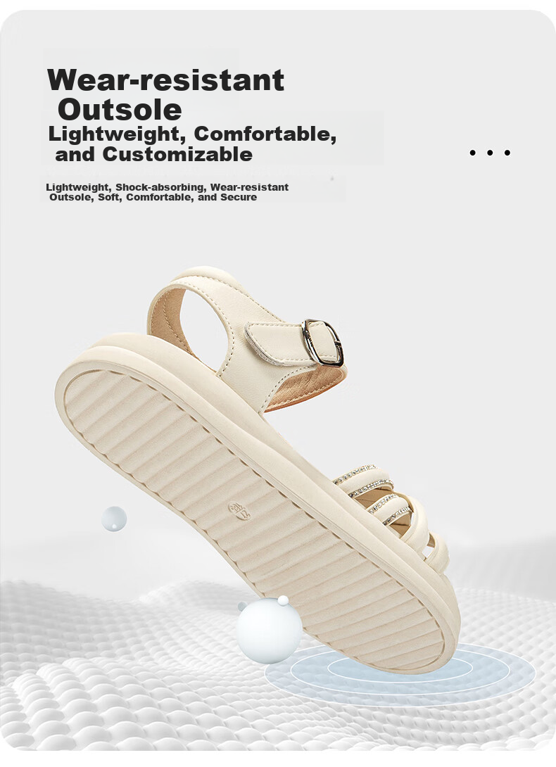 ANNIL Children's Sandals for Girls, 2026 Summer New Style, Soft-Soled Student Open-Toe Breathable Flat Fashion Princess Shoes 6275 8