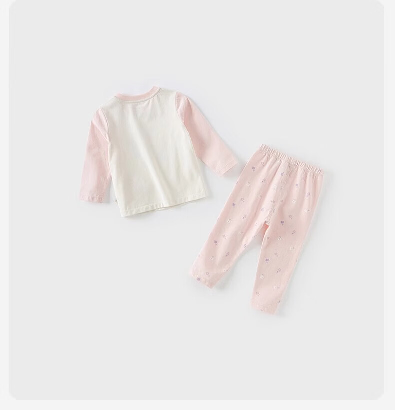 DAVE & BELLA Children's Underwear Set Spring Girls' Thermal Underwear And Pants, Home Wear, Baby Girl Pajama Set 7