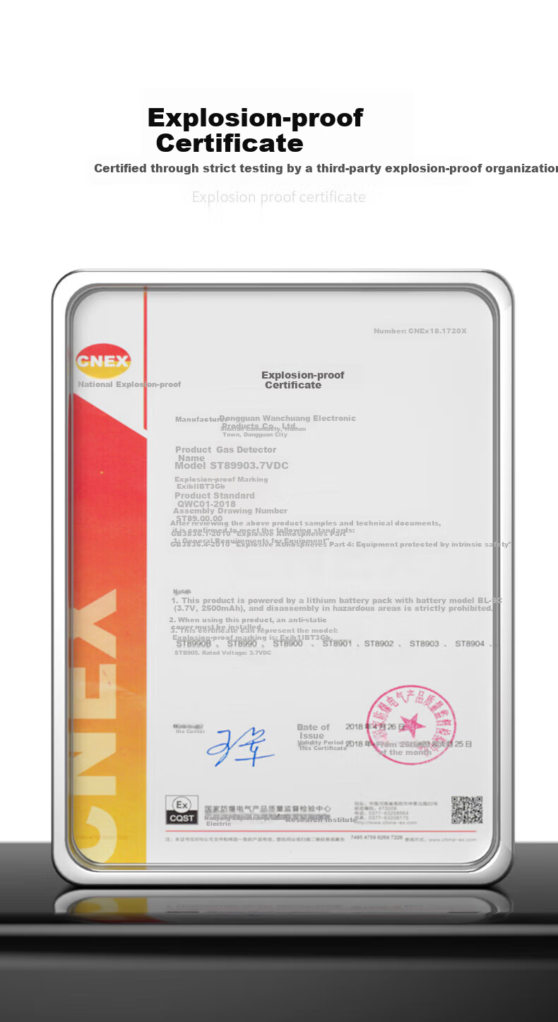 Xima ST8990 Four-In Gas Detector, Pump-Suction Explosion-Proof Gas Alarm, Industrial 6