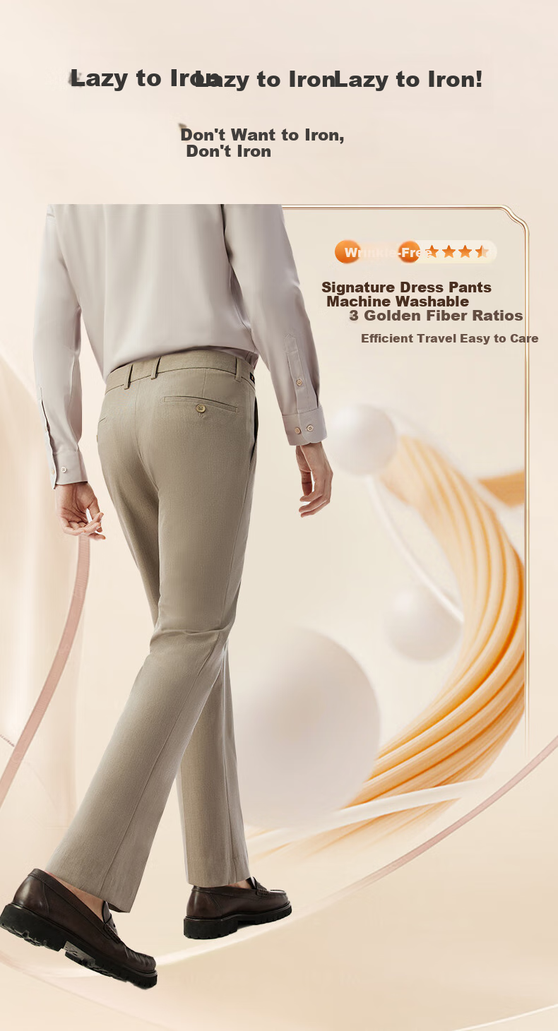 Hodo Men's Dress Pants, Level 3.5, Wrinkle-Free, Machine Washable, Brand-Name, Pleated, Stretchy Dress Pants 5