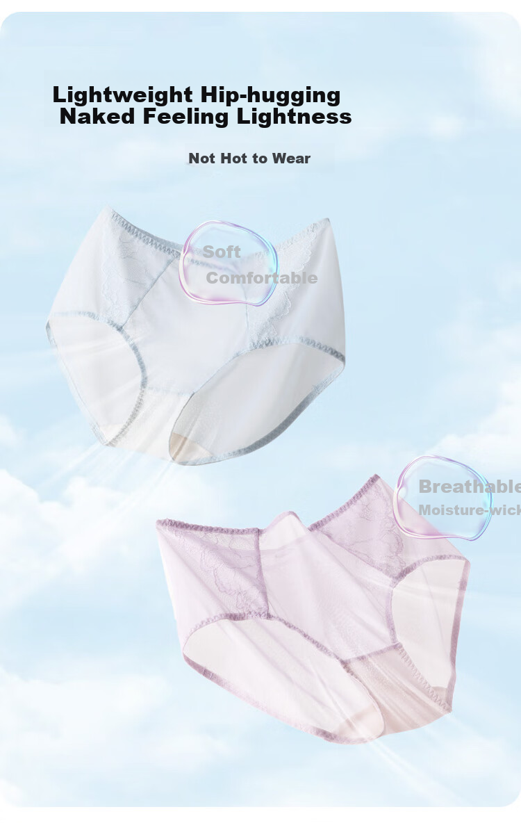 Ordifen 26 New Women's Underwear, Lightweight, Slimming, Perforated Cups, Breathable, Soft Wireless, Seamless, Low-Collar Bra Set XB4206 7