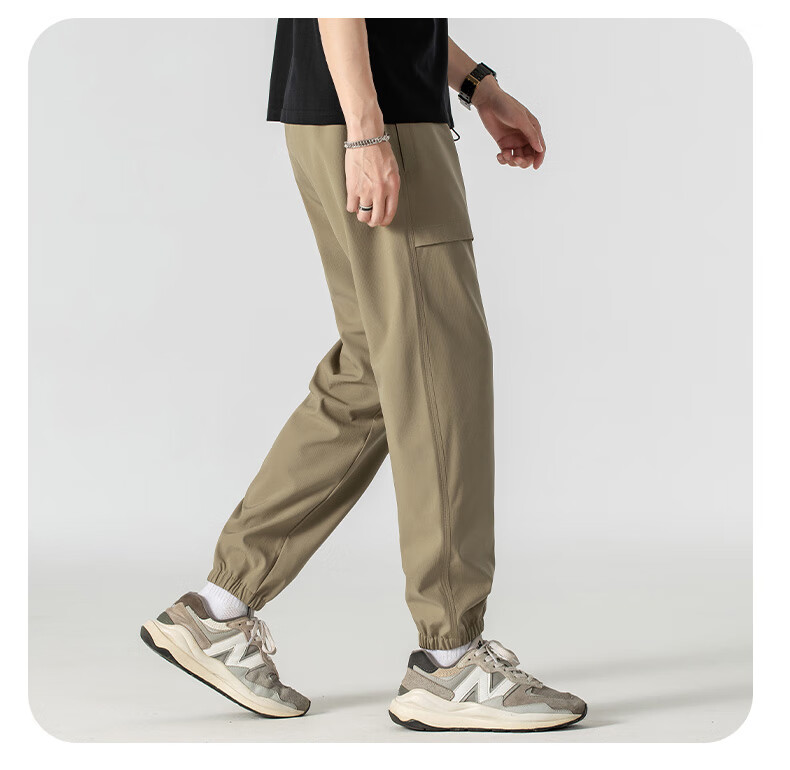 JEEP Men's Outdoor Windproof Waterproof Hiking Cargo Pants Loose Fit Khaki 4XL 12