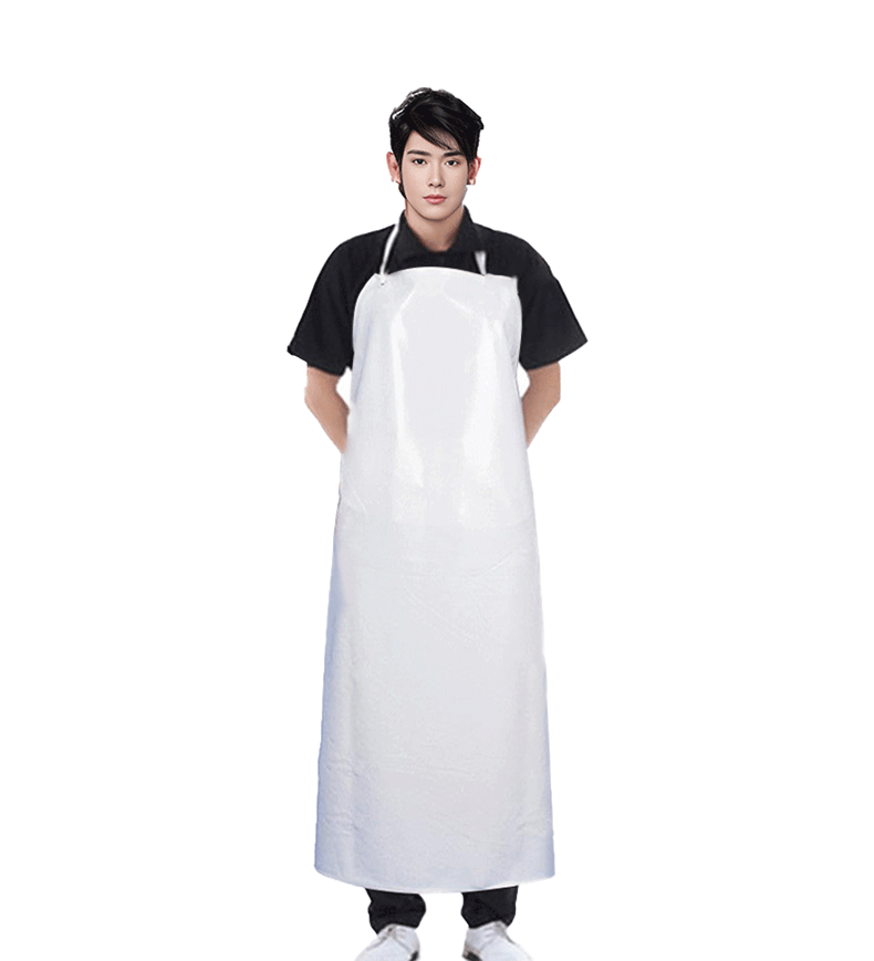 MAINUOQI PVC Double-Layer Composite Apron, Thickened, Acid And Alkali Resistant, Oil Resistant, Sleeveless Leather Waterproof And Oil-Proof Waist Apron, Anti-Stain, Black And Orange, One Size Fits All 2