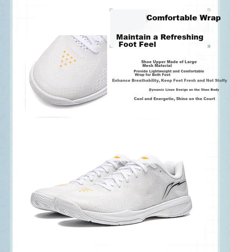 Li-Ning Table Tennis Shoes Ultra Light 1.0 Professional Competition Sports Training Shoes Breathable Non-Slip Shock-Absorbing Unisex White Size 40 3