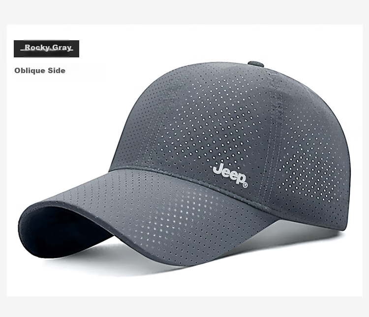 JEEP Men's Baseball Cap Summer Mesh Quick-Dry Sun Hat Unisex Visor Hiking Sun Hat Khaki 5