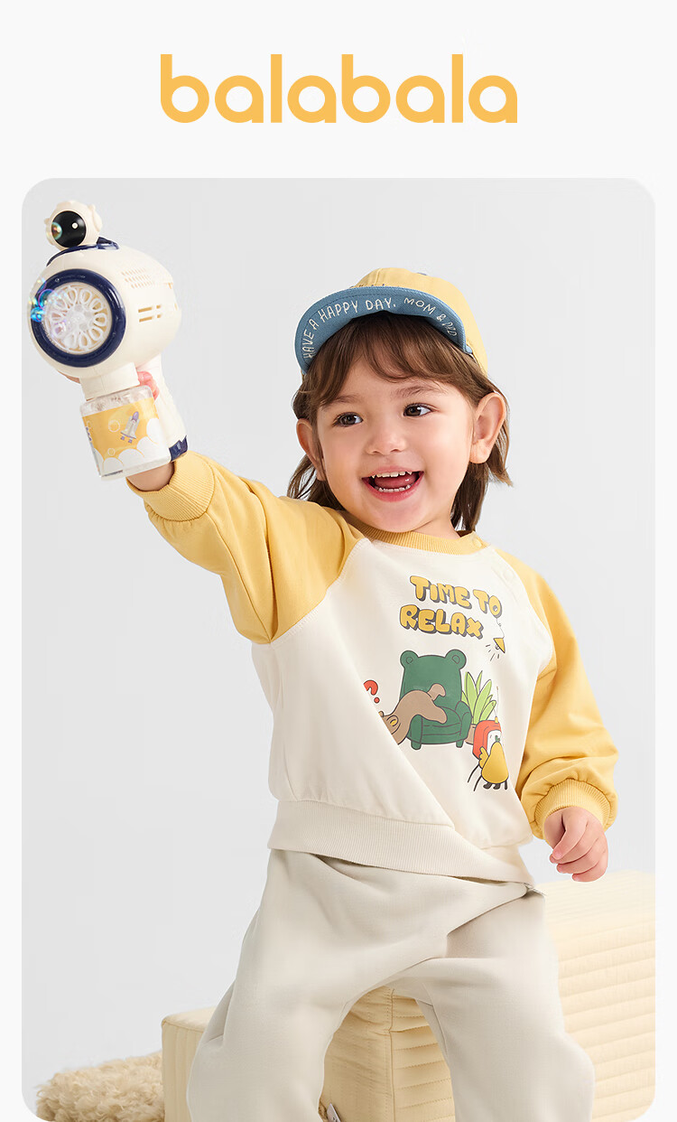 BALABALA Children's Clothing, Baby Sweatshirt, Boys And Girls Long-Sleeve Top, Cartoon Print Autumn Wear, Cute Style, 209325121201 1