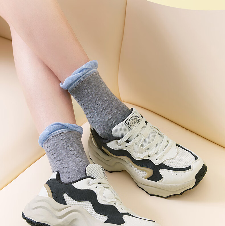361° Women's Sports Shoes, Dumpling Shoes, Autumn Mesh Breathable Retro Thick-Soled Heightening Casual Dad Shoes, 682536773-1 13