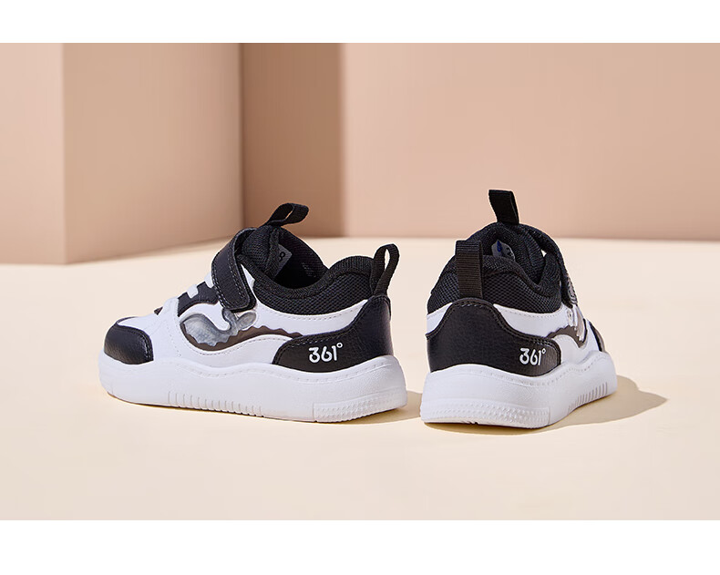361° Kids Children's Sports Shoes 2025 Autumn Boys and Girls Lightweight Cushioned Whale Pattern Skate Shoes Black Size 31 10