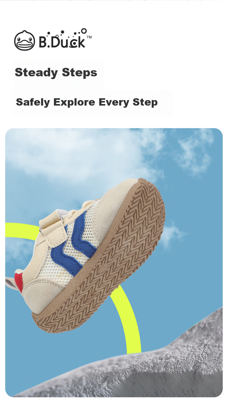B.Duck Children's Walking Shoes, Girls' Toddler Shoes, Summer Comfortable Breathable Shoes, Single Mesh Sneakers 9